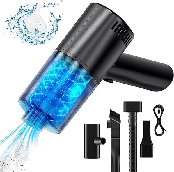 HyAdierTech Aspirador de Mano, 9000Pa Aspiradora de Mano sin Cable, Aspirador Mano Potente en Seco y Húmedo 4000 mAh y Carga rápida USB, HEPA Filtro Lavable, 4 Accesorios, 5 Modos