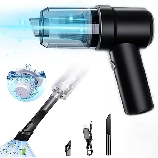 KOACHEL Aspirador de Mano,4000mAh 120W Aspirador para Coche 10000PA Potente con Batería de Tecnología Ciclónica para Sólidos y Polvo de Coche,Oficina y Hogar