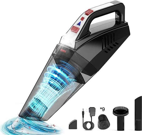 Aspiradora Coche Potente 120W 6.000 PA Aspiradora con Cable 3M 12V Succión Potente