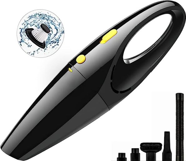 LaLuna Aspiradora de Mano sin Cable,Aspirador Mano Potente 120W (8500pa),Aspirador Inalámbrico con Carga Rápida,4 Cepillos Aspirador en Seco y Húmedo para Oficina Hogar y Coche