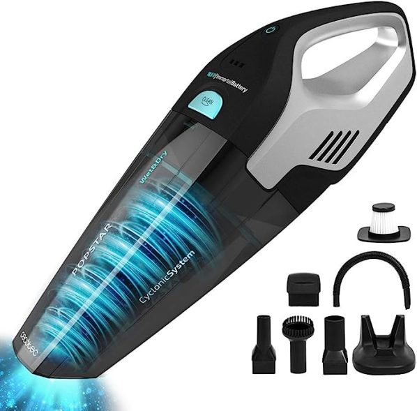 Cecotec Aspirador de Mano sin Cables Conga Popstar Micro 18,5V Hand. Sin Bolsa, Batería Litio 18,5 V, Sólidos y líquidos, Depósito de 500 ml, Incluye Accesorio para Muebles y para Esquinas