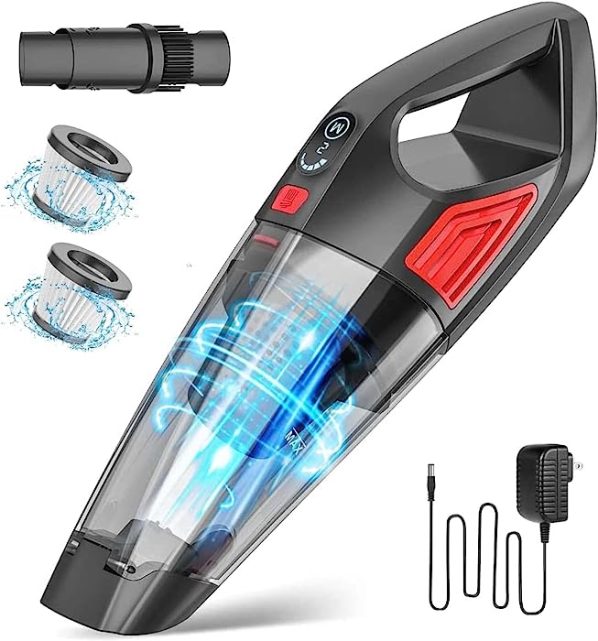 BENICO Aspiradora de Mano, 9000Pa Aspiradora de Mano sin Cable, Filtro Lavable, Carga Rápida Aspirador en Seco y Húmedo Adecuada para Coche, Oficina y Casa