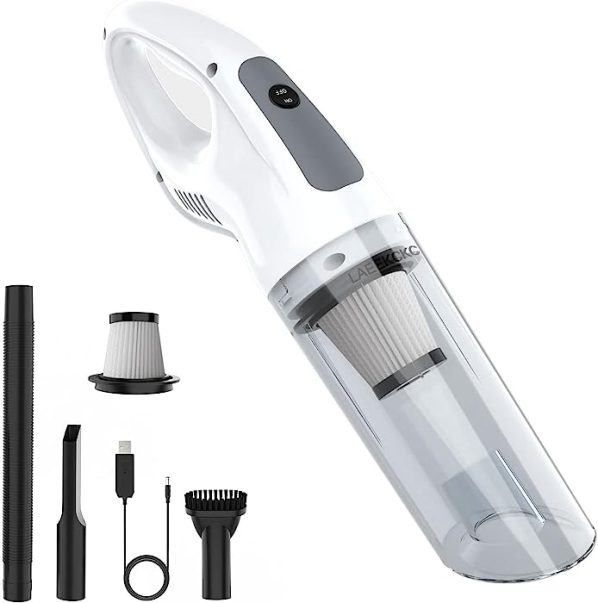 VOSFEEL-Store Aspirador de Mano Potente 15000pa Aspirador Portátil 160W con Nuevo Filtro Batería Recargable para Casa Coche Oficina (35cm)