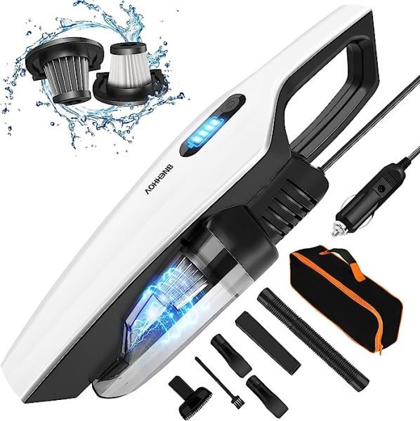 LAMA Aspirador de Mano Inalámbrico, Portátil Recargable Aspirador de Mano con Fuerte Succión de Alta Potencia, Destructores de Polvo Ligeros de Mano, Aspirador Pequeño para Coche, Oficina, Teclado