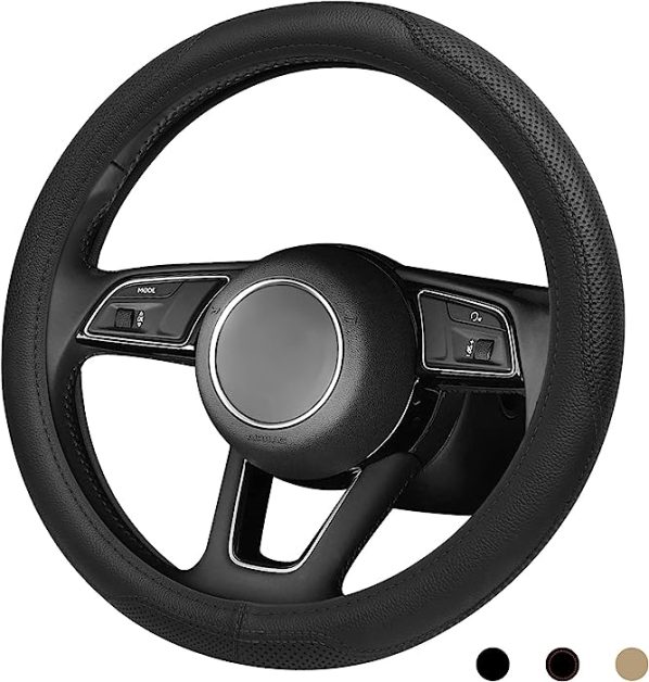 ZATOOTO Funda Volante Coche de Cuero- Tamaño Universal para Protector de Volante DIY