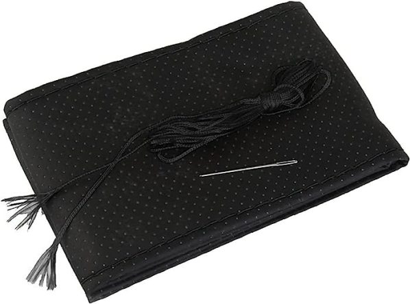 Onerbuy Cuello del volante del coche de cuero universal en la funda protectora DIY Costura Transpirable y antideslizante