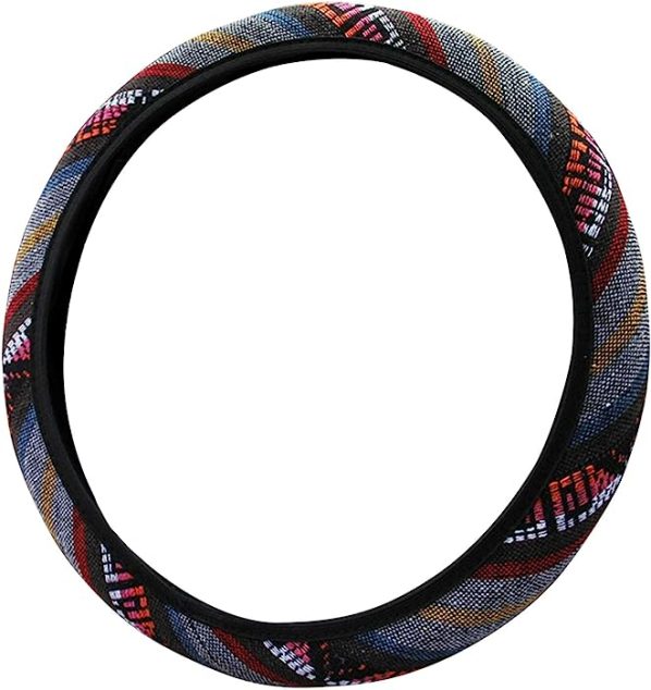 Zasjon Funda Volante Coche Universal 38 cm Cubierta de Volante Antideslizante Transpirable Suave Cubierta para Volante sin Anillo Interior